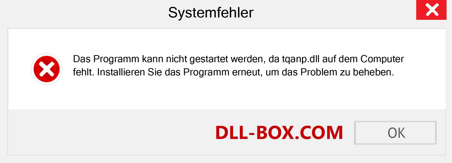 tqanp.dll-Datei fehlt?. Download für Windows 7, 8, 10 - Fix tqanp dll Missing Error unter Windows, Fotos, Bildern